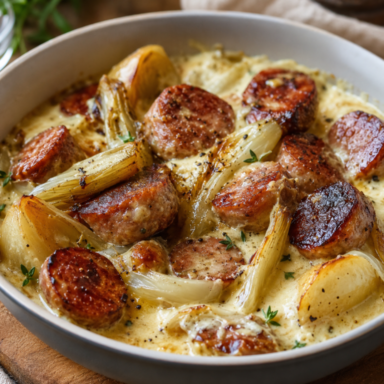 Fondue d’Endives Crémeuse aux Saucisses Fumées
