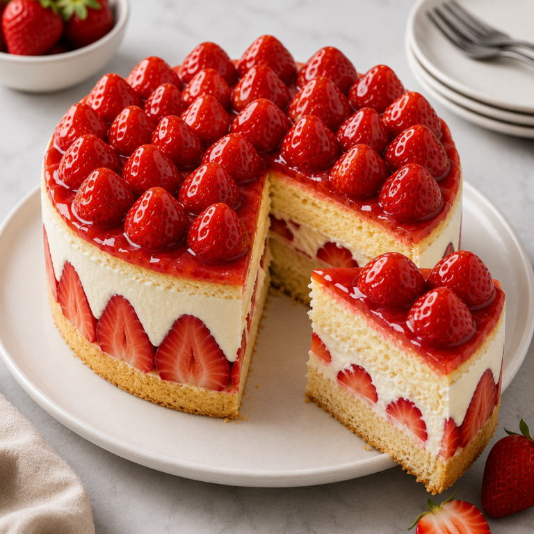Fraisier Traditionnel à la Crème Diplomate