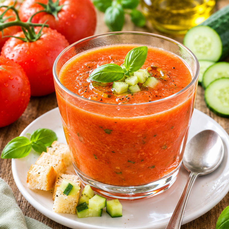Gaspacho Tomate-Concombre : La Soupe Froide Fraîche et Légère de l’Été