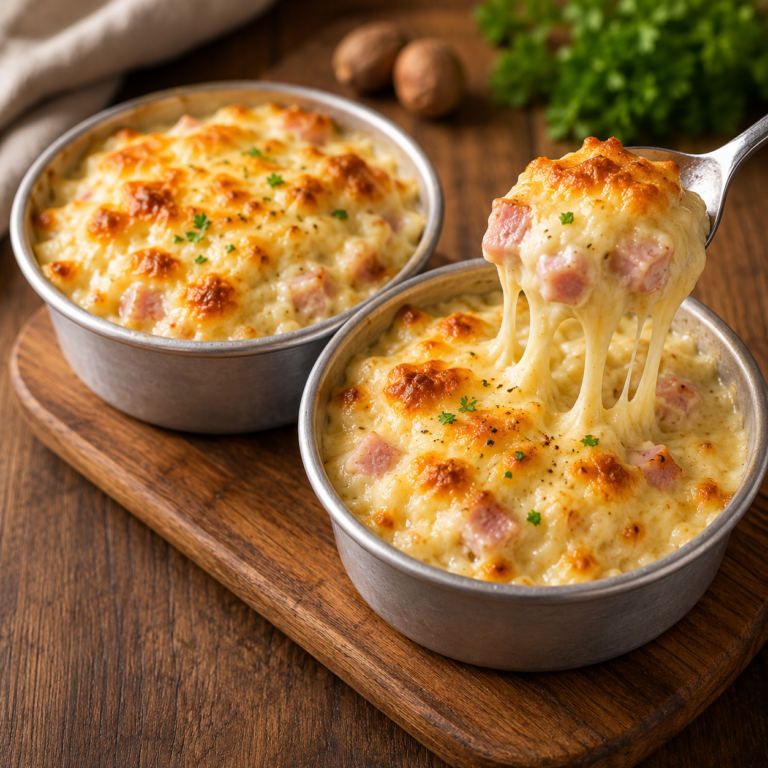 Gratin Crémeux au Jambon et Fromage