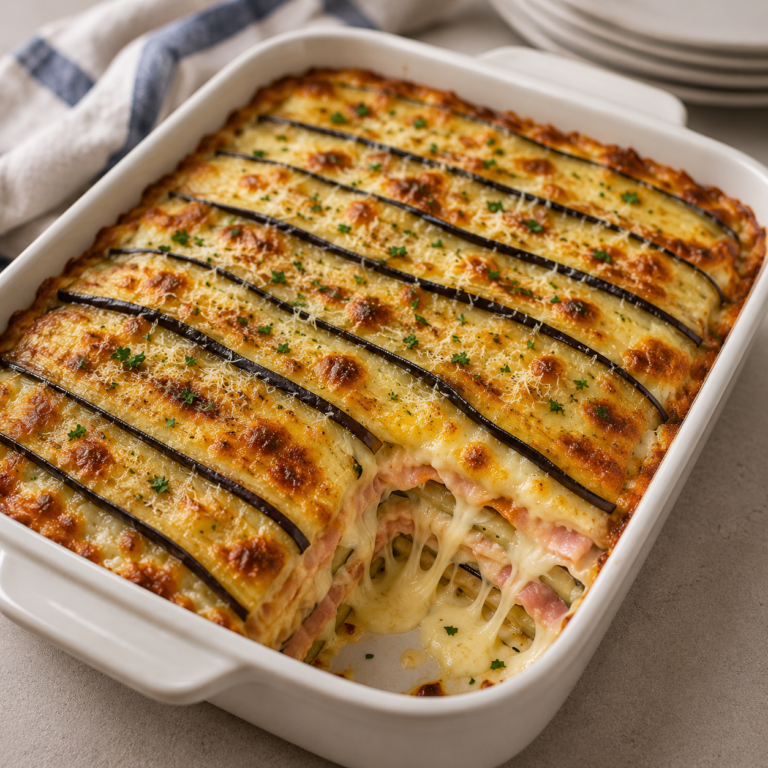 Gratin d’Aubergines au Jambon et Fromage : Un Plat Fondant et Réconfortant