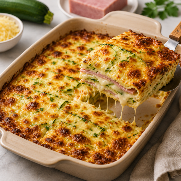Gratin de Courgettes au Jambon et Béchamel