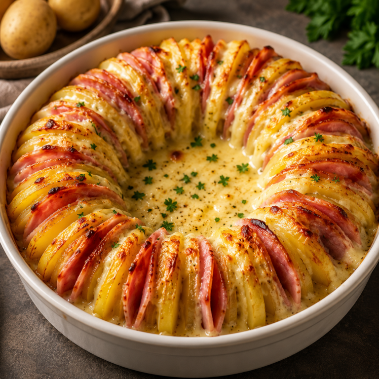 Gratin de Pommes de Terre au Jambon et Fromage Fondant