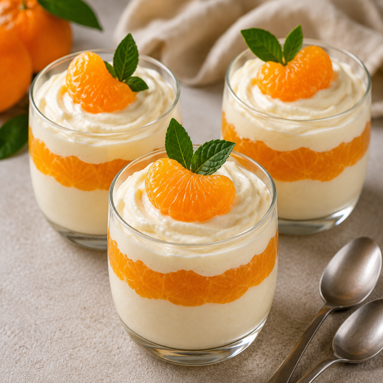 Mousse légère aux clémentines en verrines