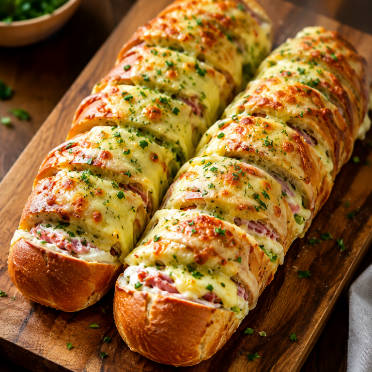 Pain Surprise Garni Maison au Jambon et Fromage Fondant
