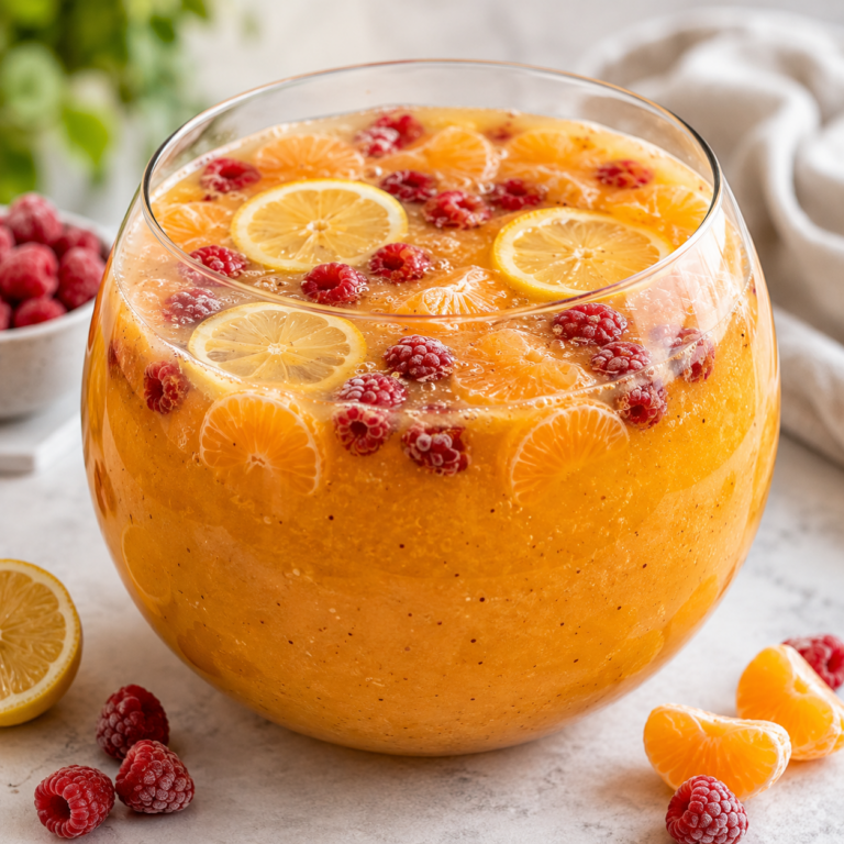 Punch Agrumes, Clémentines et Framboises : La Boisson Fraîche et Festive à Partager