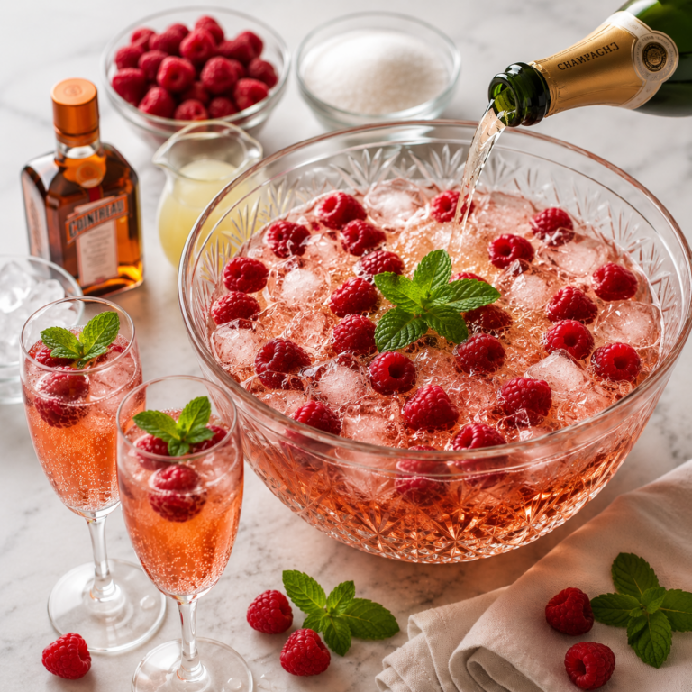Punch Framboise au Champagne : Une Boisson Festive Élégante et Pétillante