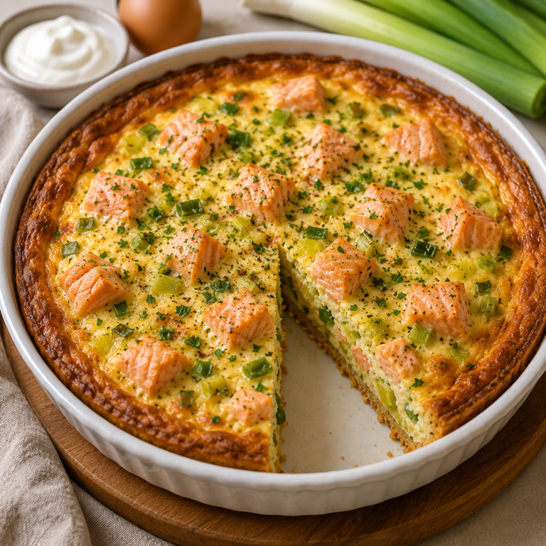 Quiche au Saumon et Fondue de Poireaux