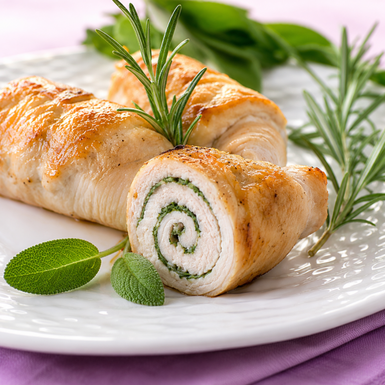 Roulé de Dinde aux Herbes et Fromage Frais