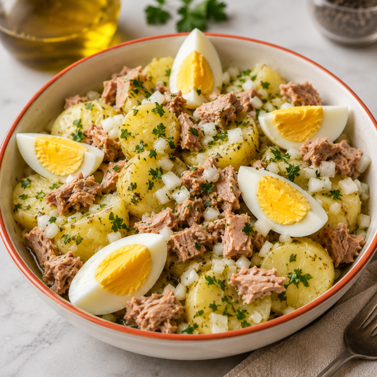 Salade de Pommes de Terre au Thon et Œufs Durs