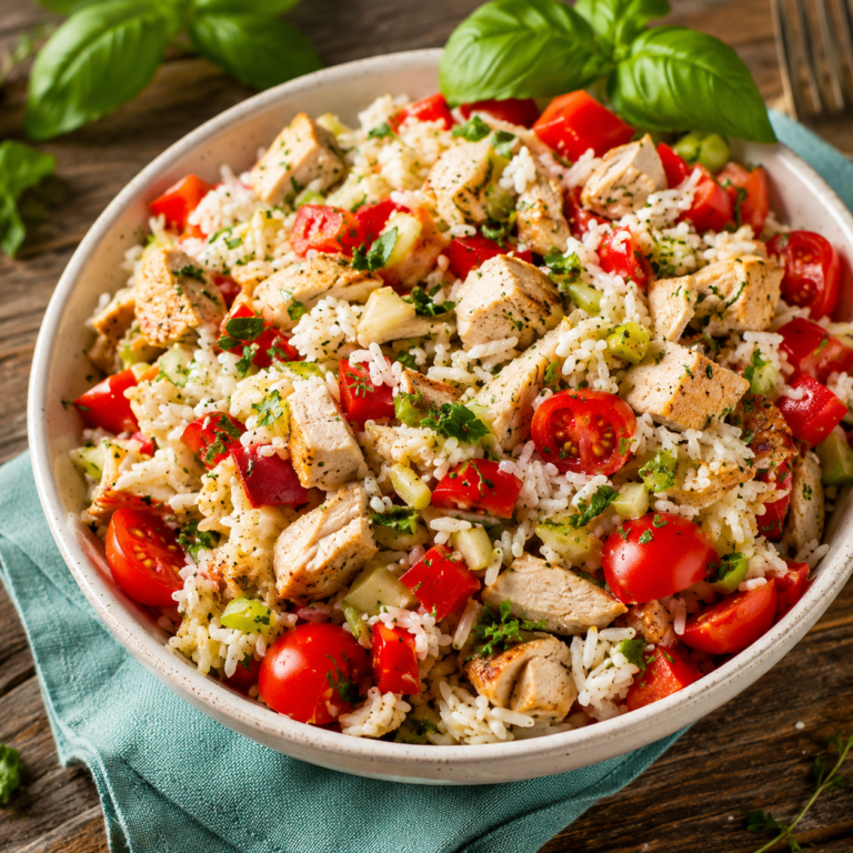 Salade de Riz au Poulet : Une Recette Fraîche, Complète et Gourmande