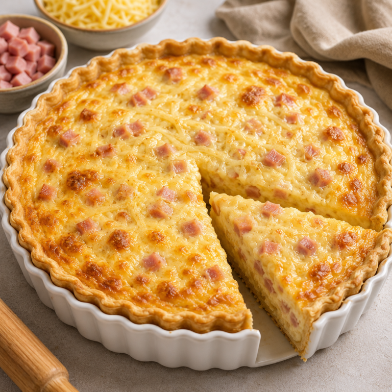 Tarte Crémeuse au Jambon et Fromage : Une Recette Familiale Incontournable
