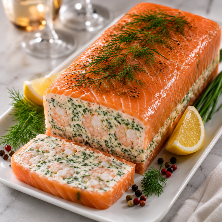 Terrine de Saumon et Crevettes aux Herbes Fraîches