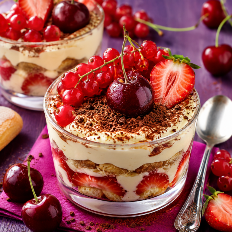 Tiramisu aux fraises et cerises : le dessert fruité et fondant