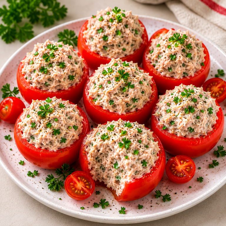 Tomates Farcies à la Mousse de Thon : Une Entrée Fraîche, Légère et Pleine de Saveurs