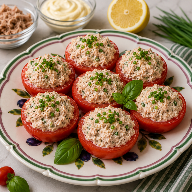 Tomates Farcies au Thon et Fromage Frais