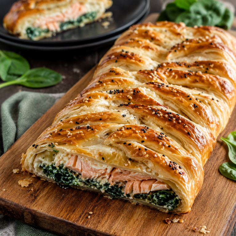 Tresse Feuilletée Saumon Épinards : une recette croustillante et fondante