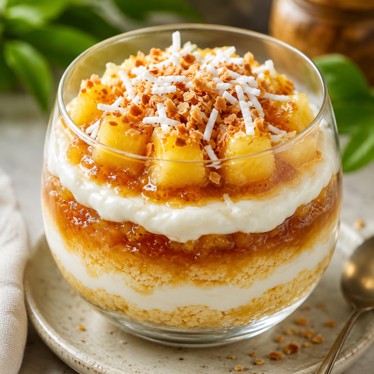 🍍 Verrines Ananas Coco Crémeuses : Le Dessert Tropical Frais et Gourmand Qui Fait Voyager les Papilles