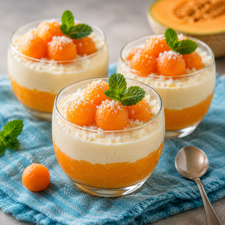 Verrines Mousse de Melon et Crème Mascarpone
