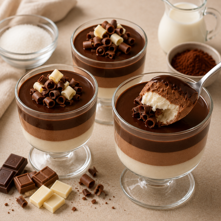 Verrines Trois Chocolats à la Crème Vanillée