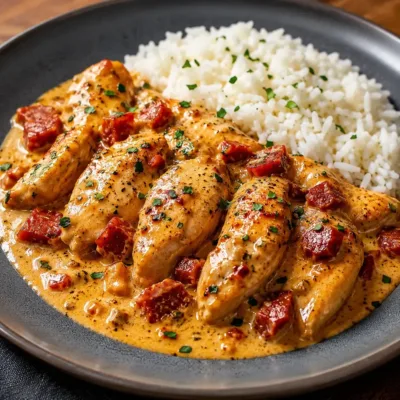 Aiguillettes de Poulet à la Crème et Chorizo