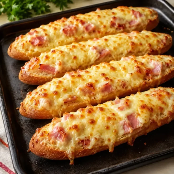 Baguette Façon Pizza Jambon Fromage : Recette Facile