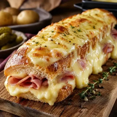 Baguette Jambon-Fromage Gratinée au Four