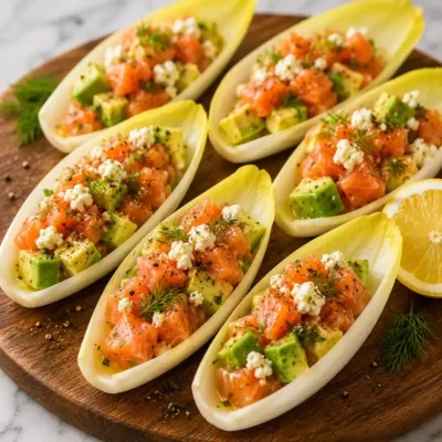 Barquettes d’Endives au Saumon Fumé et Avocat