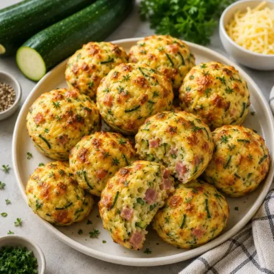 Bouchées de Courgettes, Jambon et Fromage Faciles