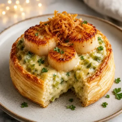 Bouchées Feuilletées aux Saint-Jacques et Poireaux