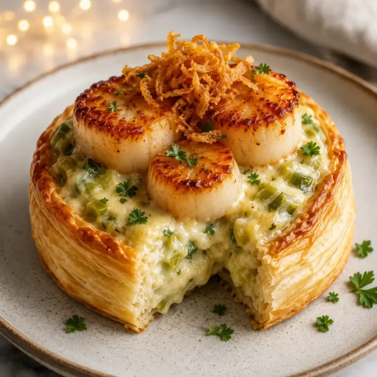 Bouchées Feuilletées aux Saint-Jacques et Fondue de Poireaux : Une Entrée Chic et Gourmande