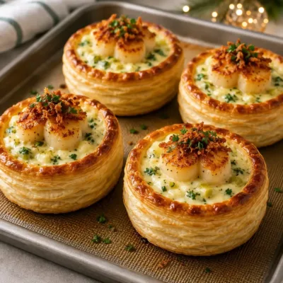 Bouchées feuilletées aux Saint-Jacques délicieuses
