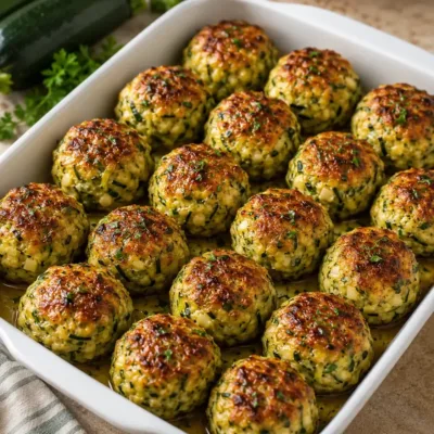 Boulettes de Courgettes au Fromage Gratiner