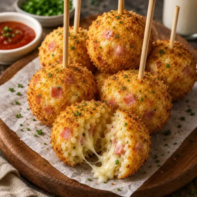 Boulettes de Riz Jambon Fromage Croustillantes