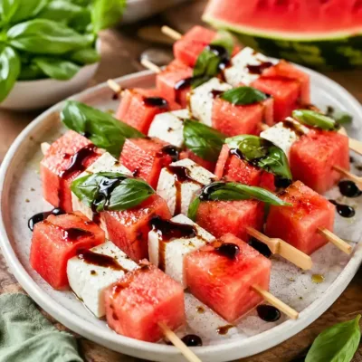 Brochettes Pastèque & Mozzarella : Apéritif Estival