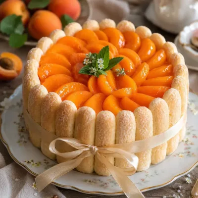 Charlotte aux Abricots et Crème Vanillée