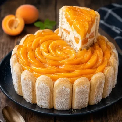 Charlotte aux Abricots Gourmande et Sans Cuisson