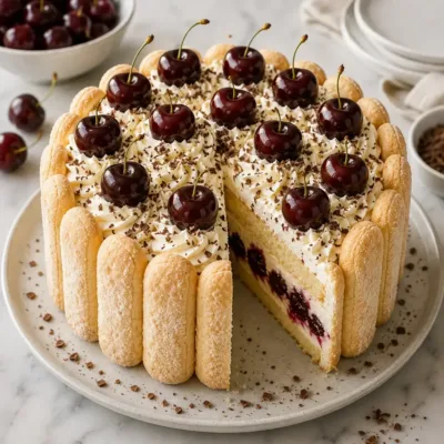 Charlotte aux Cerises et Mascarpone : Un Délice Élégant