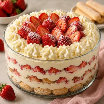 Charlotte aux Fraises et Crème Mascarpone