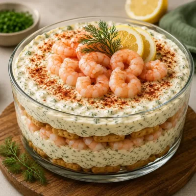 Charlotte Salée aux Crevettes et Fromage Frais