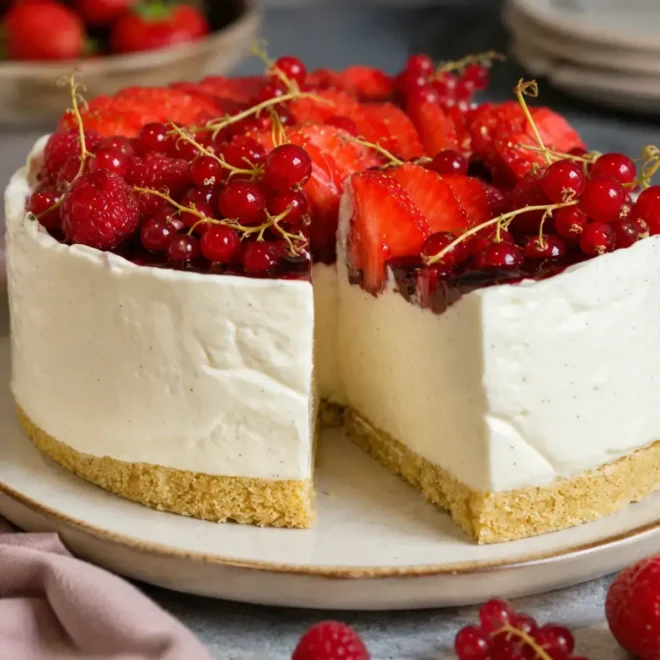 Cheesecake Sans Cuisson Vanille & Fruits Rouges : Le Dessert Frais et Gourmand