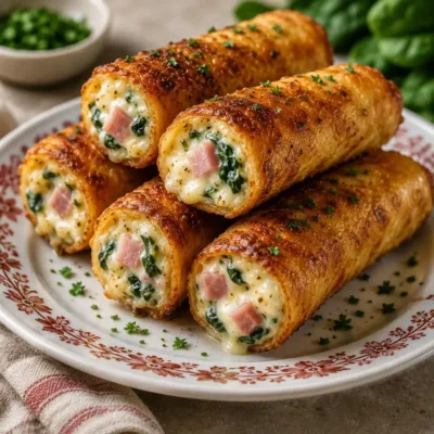 Cigares Croustillants au Jambon et Épinards