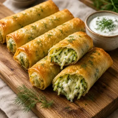Cigares Croustillants aux Courgettes et Fromage