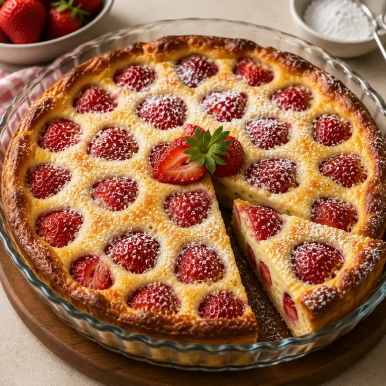Clafoutis aux Fraises Moelleux et Facile