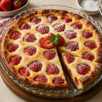 Clafoutis aux Fraises Moelleux et Facile