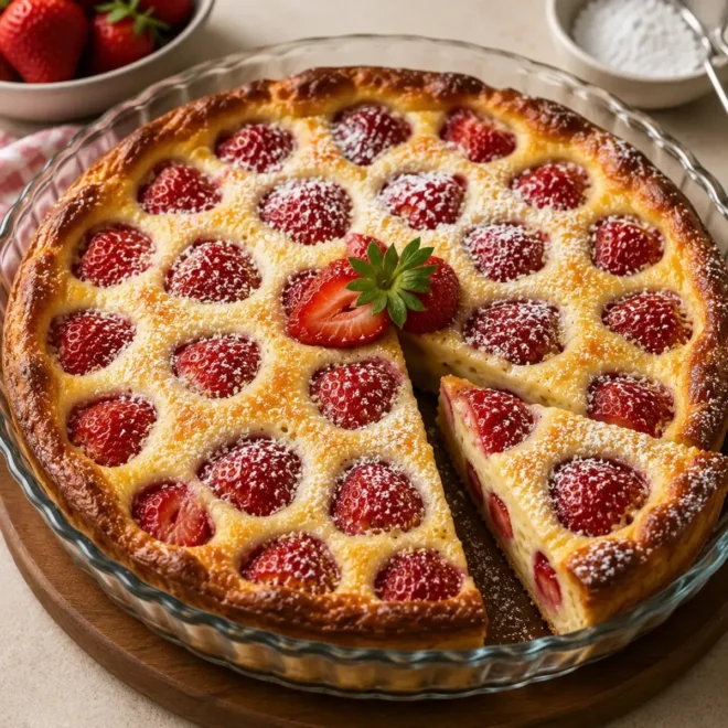 Clafoutis aux Fraises Moelleux et Facile