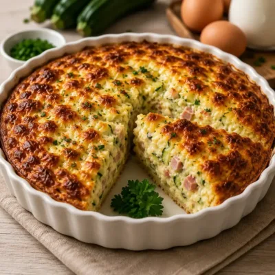 Clafoutis Salé aux Courgettes et Jambon