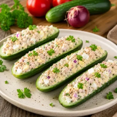 Concombres farcis au thon et aux œufs : la recette fraîche, facile et gourmande