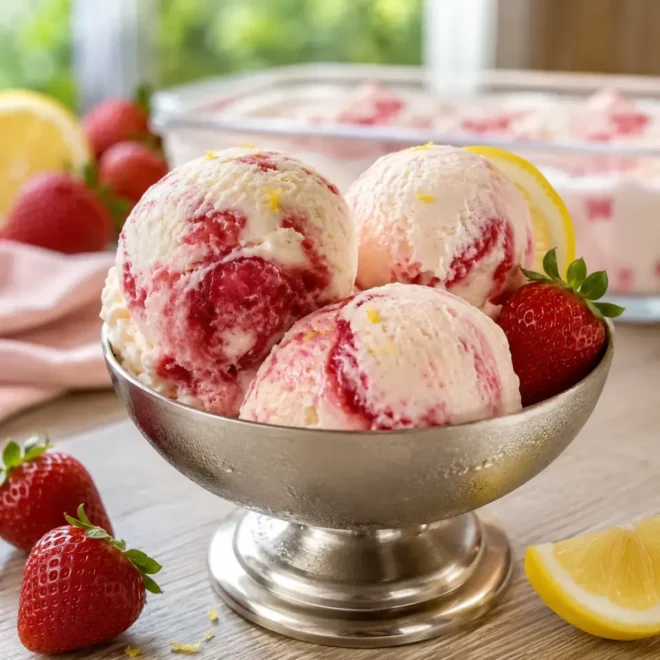 Crème Glacée Citron Fraise Maison : Fraîcheur Fruitée et Gourmandise