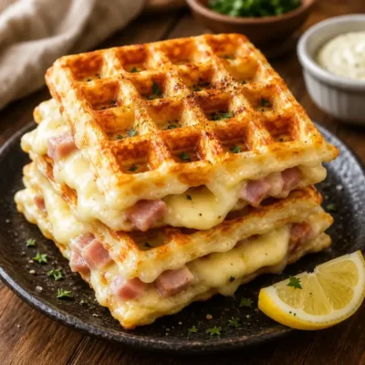 Croque-Gaufres Jambon Fromage : Recette Gourmande